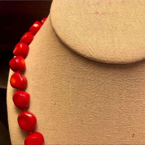 Sterling Silver Hand Knotted Coral Necklace - Picture 3 of 8